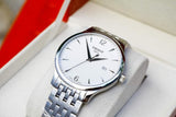 Tissot T Classic Tradition Jam Tangan Tali Baja Perak Dial Putih Untuk Pria - T063.610.11.037.00