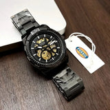 Fossil Bronson Automatic Skeleton Black Dial Black Steel Strap Watch for Men - ME3217