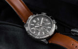 Fossil Garrett Chronograph Grey Dial Brown Leather Strap Watch for Men - FS5770