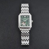 Emporio Armani Meccanico Automatic Green Dial Silver Steel Strap Watch For Men - AR60067