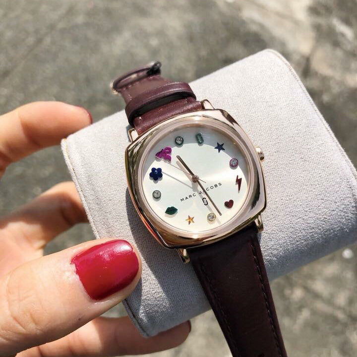 腕時計 MARC BY MARCJACOBS watch Marc Jacobs Mandy White Dial Brown Leather Strap Watch for Women