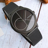 Calvin Klein Minimal Black Dial Black Mesh Bracelet Watch for Men - K3M5145X