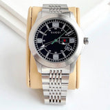 Gucci G Timeless Black Dial Silver Steel Strap Watch For Men - YA126201
