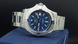 Breitling Avenger Automatic GMT 45 Blue Dial Silver Steel Strap Watch for Men - A32395101C1A1