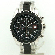 Guess Octane Chronograph Black Dial Two Tone Steel Strap Watch for Men - W1046G1