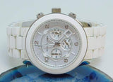 Michael Kors Oversize White Dial White Steel Strap Watch for Men - MK8108