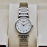 Longines La Grande Classique Diamonds White Dial Silver Steel Strap Watch for Women - L4.209.4.87.6