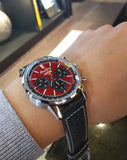 Breitling Top Time B01 Chevrolet Corvette Red Dial Black Leather Strap Watch for Men - AB01761A1K1X1