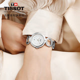 Tissot T Trend Flamingo Mother of Pearl Dial Silver Steel Strap Watch for Women - T094.210.11.116.00