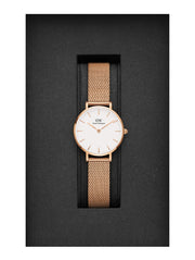 Daniel Wellington Classic Petite White Dial Rose Gold Mesh Bracelet Watch For Women - DW00100219