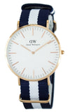 Daniel Wellington Classic Glasgow White Dial Two Tone NATO Strap Watch for Men - DW00100004