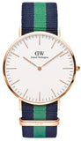 Daniel Wellington Classic Warwick White Dial Two Tone Nylon Strap Watch for Men - DW00100005