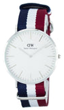 Daniel Wellington Classic Cambridge White Dial Two Tone Nylon Strap Watch For Men - DW00100017