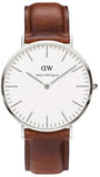 Daniel Wellington Classic St Mawes White Dial Brown Leather Strap Watch For Men - DW00100021