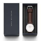 Daniel Wellington Classic Bristol Quartz White Dial Brown Leather Strap Watch For Men - DW00100023