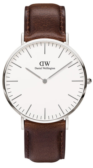 Daniel Wellington Classic Bristol Quartz White Dial Brown Leather Strap Watch For Men - DW00100023