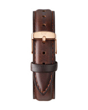 Daniel Wellington Classic Bristol White Dial Brown Leather Strap Watch For Women - DW00100039