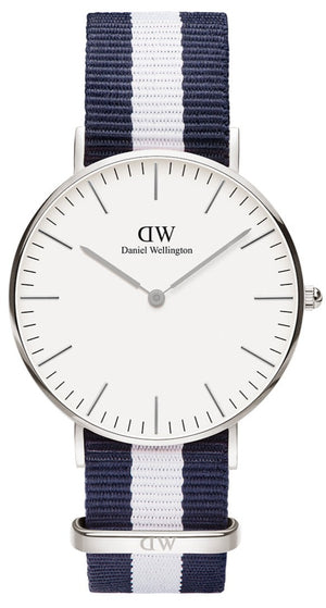 Daniel Wellington Classic Glasgow White Dial Two Tone NATO Strap Unisex Watch - DW00100047