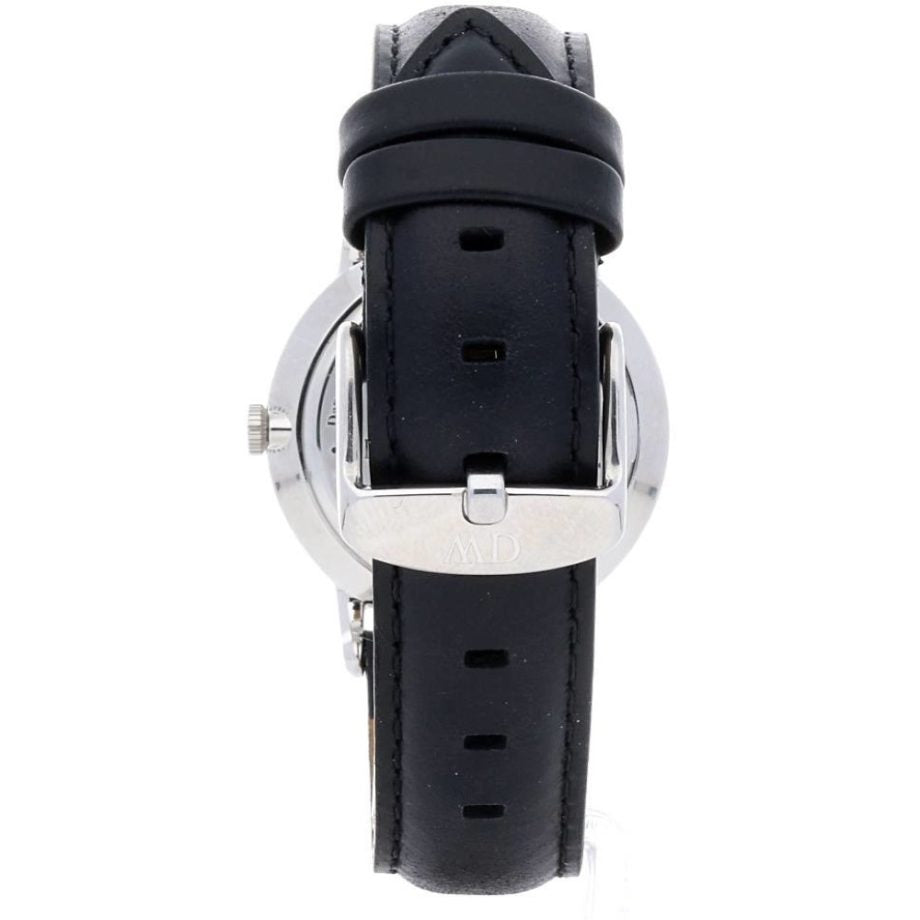 Daniel Wellington Dapper Sheffield White Dial Black Leather Strap Watch For Women