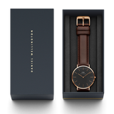 Daniel Wellington Classic St Mawes Black Dial Brown Leather Strap Watch For Men - DW00100124