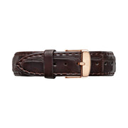 Daniel Wellington Classic York Black Dial Brown Leather Strap Watch For Women - DW00100140