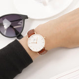 Daniel Wellington Petite St Mawes White Dial Brown Leather Strap Watch For Women - DW00100175