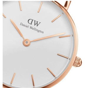 Daniel Wellington Classic Petite York White Dial Brown Leather Strap Watch For Women - DW00100176