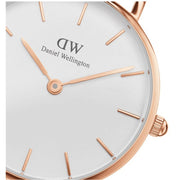 Daniel Wellington Classic Petite St Mawes White Dial Brown Leather Strap Watch For Women - DW00100231