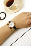 Daniel Wellington Classic Petite Reading White Dial Black Leather Strap Watch For Women - DW00100229