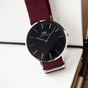 Daniel Wellington Classic Roselyn Black Dial Red NATO Strap Dial Watch For Women - DW00100270