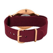 Daniel Wellington Classic Roselyn Black Dial Maroon Nylon Strap Watch For Women - DW00100273