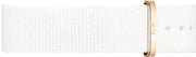 Daniel Wellington Classic Dover Black Dial White Nylon Strap Watch For Women - DW00100310