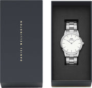 Daniel Wellington Iconic White Dial Silver Steel Strap Watch For Men - DW00100341
