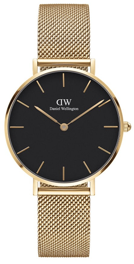 Daniel Wellington Classic Petite Black Dial Gold Mesh