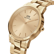 Daniel Wellington Iconic Link Unitone Gold Dial Gold Steel Strap Watch For Women - DW00100403
