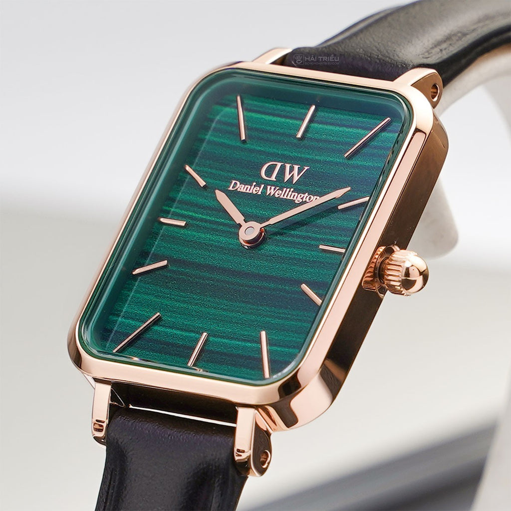 Green Dial Daniel Wellington Square Watch Bound Crocodile Emerald