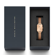 Daniel Wellington Quadro Unitone Rose Gold Dial Rose Gold Mesh Strap Watch For Women - DW00100484