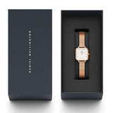 Daniel Wellington Quadro Studio White Dial Rose Gold Mesh Strap Watch For Women - DW00100517