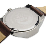 Diesel Mega Chief Chronograph Blue Dial Brown Leather Strap Watch For Men - DZ4281