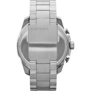 Diesel Mega Chief Chronograph Blue Dial Silver Steel Strap Watch For Men - DZ4417