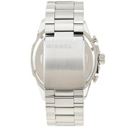 Diesel Mega Chief Chronograph White Dial Silver Steel Strap Watch For Men - DZ4477