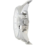 Diesel Mega Chief Chronograph Silver Dial Silver Steel Strap Watch For Men - DZ4477