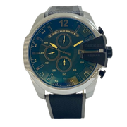 Diesel Mega Chief Chronograph Black Dial Grey Nylon Strap Watch For Men - DZ4523