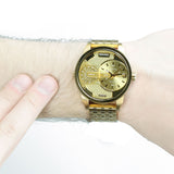 Diesel Mini Daddy Gold Dial Gold Steel Strap Watch For Men - DZ7306