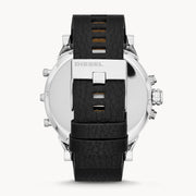 Diesel Mr Daddy Chronograph Black Dial Black Leather Strap Watch For Men - DZ7313