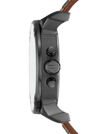 Diesel Mr Daddy Chronograph Grey Dial Brown Leather Strap Watch For Men - DZ7413