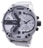 Diesel Mr. Daddy Chronograph Silver Dial Silver Steel Strap Watch For Men - DZ7421