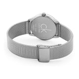 Calvin Klein Minimal Grey Dial Silver Mesh Bracelet Watch for Men - K3M51154