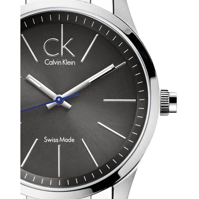 Calvin Klein Bold Grey Dial Silver Steel Strap Watch for Men