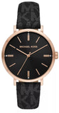 Michael Kors Addyson Quartz Black Dial Black Leather Strap Watch for Women - MK2948